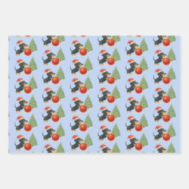 Dachshund Christmas Gift Wrap Set of 3  Inpakpapier Vel