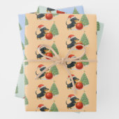 Dachshund Christmas Gift Wrap Set of 3  Inpakpapier Vel (In situ)
