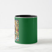 Dachshund Christmas-Glas in lood Mok (Midden)