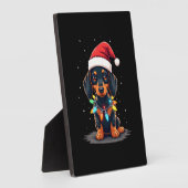 Dachshund Christmas Lights Santa Hat Xmas Dog Love Fotoplaat (Zijkant)