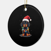 Dachshund Christmas Lights Santa Hat Xmas Dog Love Keramisch Ornament (Links)