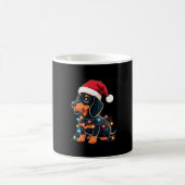 Dachshund Christmas Lights Santa Hat Xmas Dog Love Koffiemok (Center)