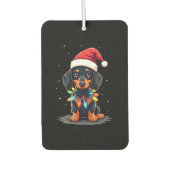 Dachshund Christmas Lights Santa Hat Xmas Dog Love Luchtverfrisser (Voorkant)