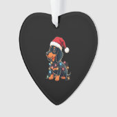 Dachshund Christmas Lights Santa Hat Xmas Dog Love Ornament (voorkant)