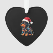 Dachshund Christmas Lights Santa Hat Xmas Dog Love Ornament (voorkant)