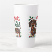 Dachshund Christmas Mug – Deck the Halls Holiday  Latte Mok (Voorkant)