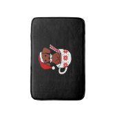 Dachshund Christmas Mustache Coffee Mug Classic T- Badmat (Voorkant Verticaal)