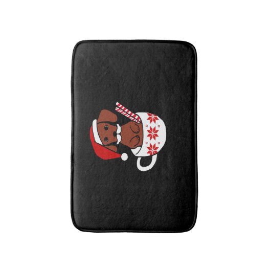 Dachshund Christmas Mustache Coffee Mug Classic T- Badmat (Voorkant Verticaal)
