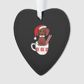 Dachshund Christmas Mustache Coffee Mug Classic T- Ornament (voorkant)