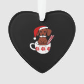 Dachshund Christmas Mustache Coffee Mug Classic T- Ornament (voorkant)
