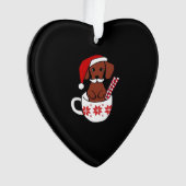 Dachshund Christmas Mustache Coffee Mug Classic T- Ornament (voorkant)