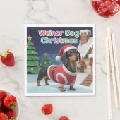 Dachshund Christmas Napkin Servet (Insitu)