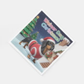 Dachshund Christmas Napkin Servet (Hoek)