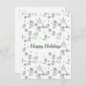 Dachshund  Christmas pattern Feestdagenkaart (Voorkant / Achterkant)