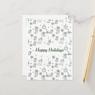 Dachshund  Christmas pattern Feestdagenkaart