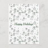 Dachshund Christmas pattern Feestdagenkaart (Voorkant)