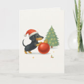 Dachshund Christmas Personalizable Kaart (Voorkant)