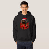 Dachshund Christmas Pocket for Wiener Doxie Hoodie (Voorkant volledig)