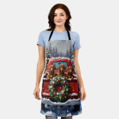 Dachshund Christmas Red Truck Holiday Schort (Gedragen)