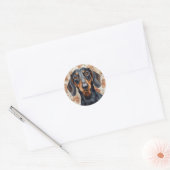 Dachshund christmas ronde sticker (Envelop)