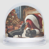 Dachshund Christmas Snow Globe Sneeuwbol (Voorkant)