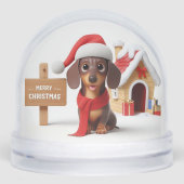 Dachshund Christmas Snow Wereldbol Sneeuwbol (Voorkant)