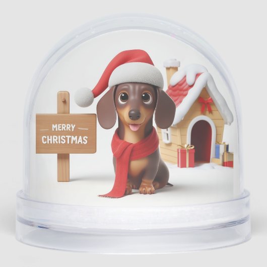 Dachshund Christmas Snow Wereldbol Sneeuwbol (Voorkant)