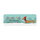 Dachshund Christmas Snowy retour adreslabels Etiket (Voorkant)