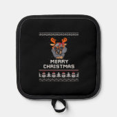 Dachshund Christmas Sweater Oversized T-Shirt Pannenlap (Voorkant)