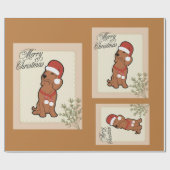 Dachshund christmas wrapping paper cadeaupapier (Vlak)