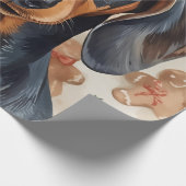 Dachshund christmas wrapping paper cadeaupapier (Hoek)