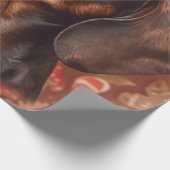 Dachshund christmas wrapping paper cadeaupapier (Hoek)
