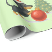 Dachshund Christmas Wrapping Paper | Dog Lover  Cadeaupapier (Rol Hoek)