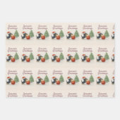 Dachshund Christmas Wrapping Paper Set of 3  (Voorkant)