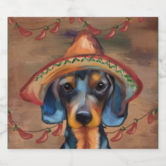 Dachshund Cinco de Mayo Bier Etiket (Enkel label)