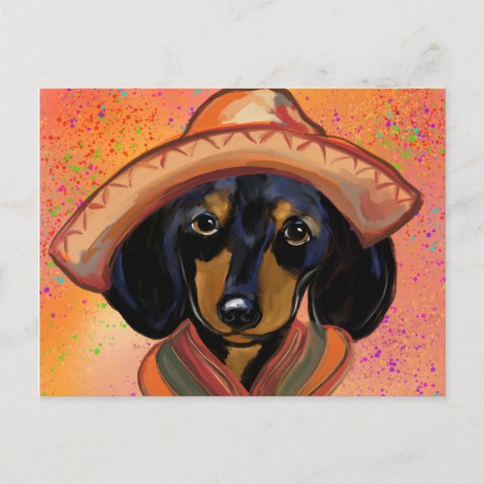 Dachshund Cinco de Mayo Briefkaart (Voorkant)