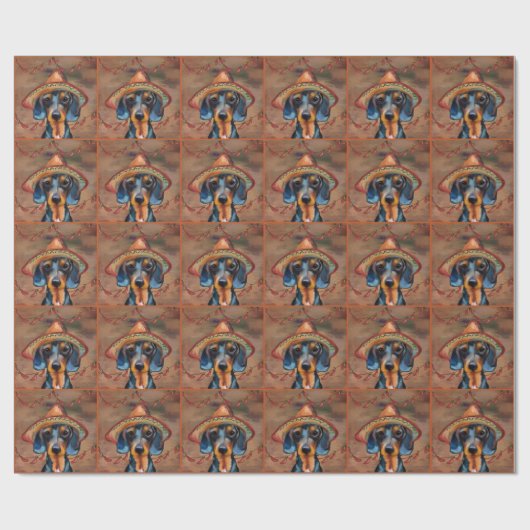 Dachshund Cinco de Mayo Cadeaupapier (Vlak)