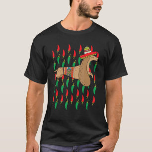 Dachshund Cinco De Mayo Cute Dog Sombrero Mexican  T-shirt