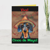 Dachshund Cinco de Mayo Kaart (Voorkant)