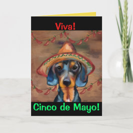 Dachshund Cinco de Mayo Kaart