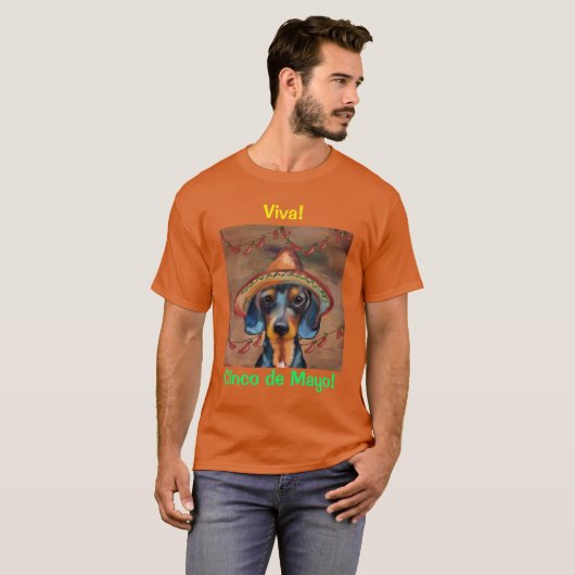 Dachshund Cinco de Mayo T-shirt (Voorkant volledig)