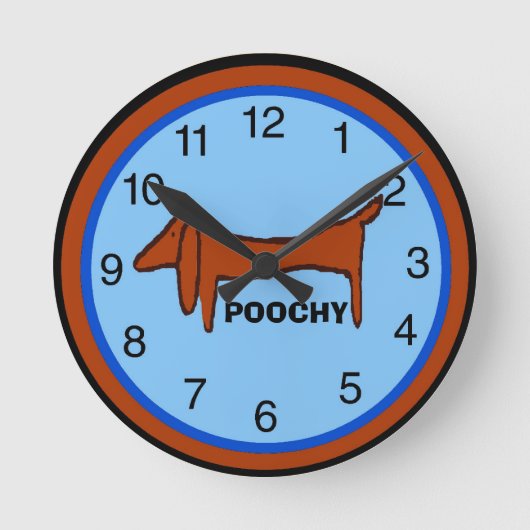 Dachshund Clock, geef naam uit Ronde Klok (Voorkant)