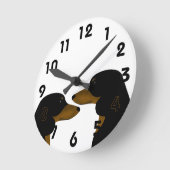 Dachshund Clock Ronde Klok (Hoek)