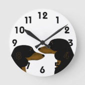 Dachshund Clock Ronde Klok (Voorkant)