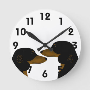 Dachshund Clock Ronde Klok