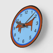 Dachshund Clock Ronde Klok (Hoek)