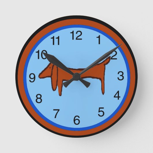 Dachshund Clock Ronde Klok (Voorkant)
