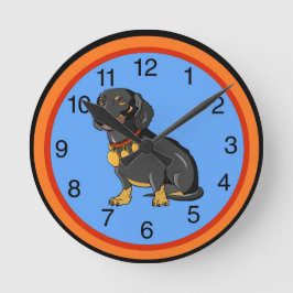 Dachshund Clock Ronde Klok