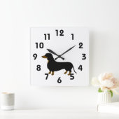 Dachshund Clock Vierkante Klok (Huis)