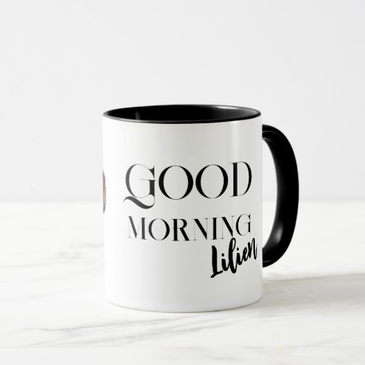 Dachshund close-up Mok met uw naam (Voorkant rechts)